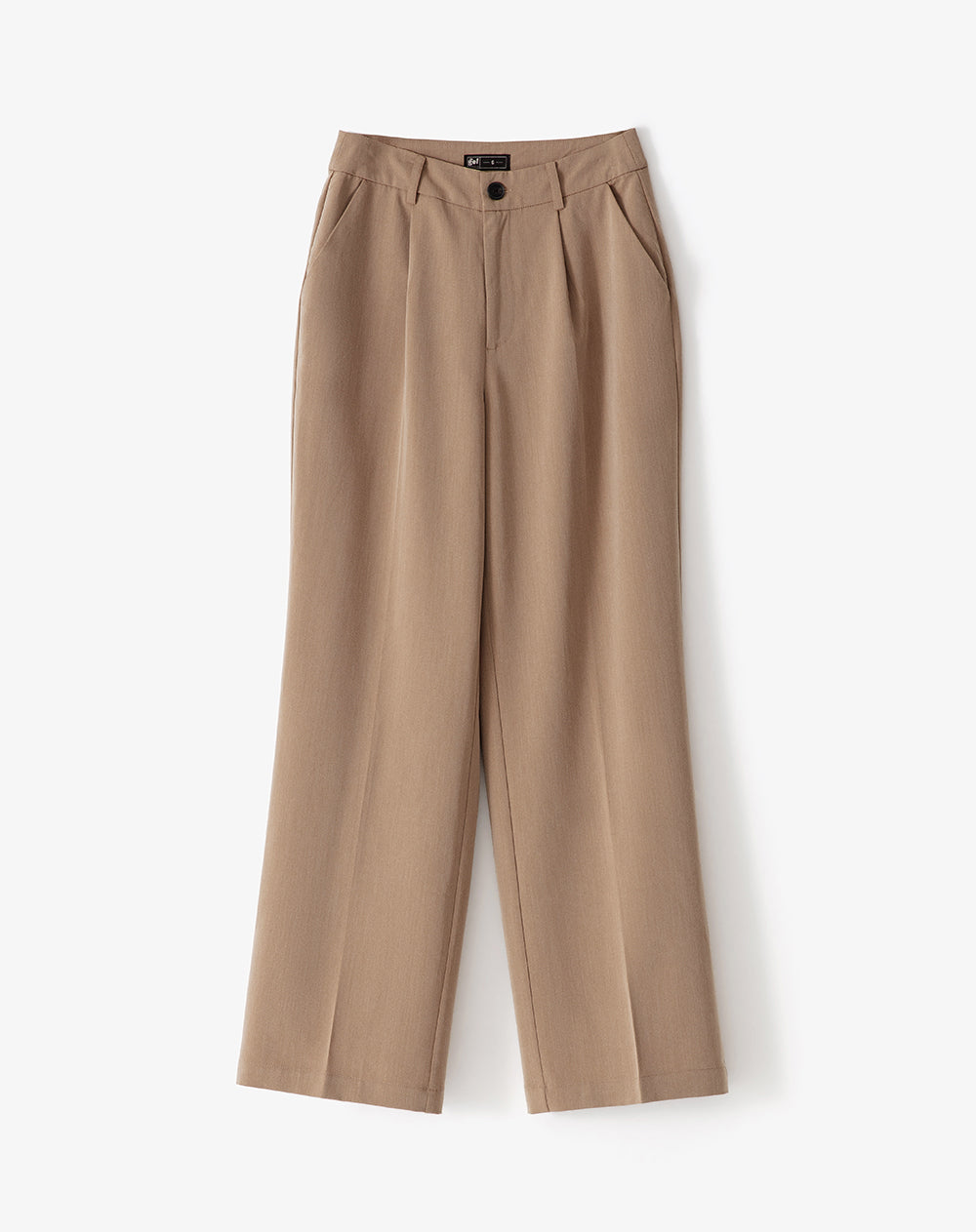 Pantalón wide leg tiro alto café mujer
