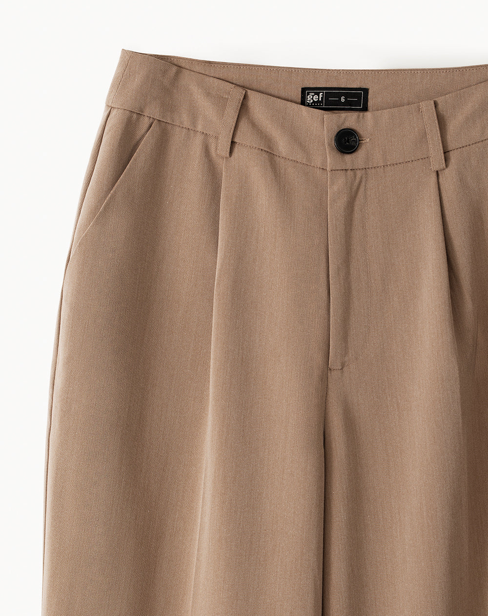 Pantalón wide leg tiro alto café mujer