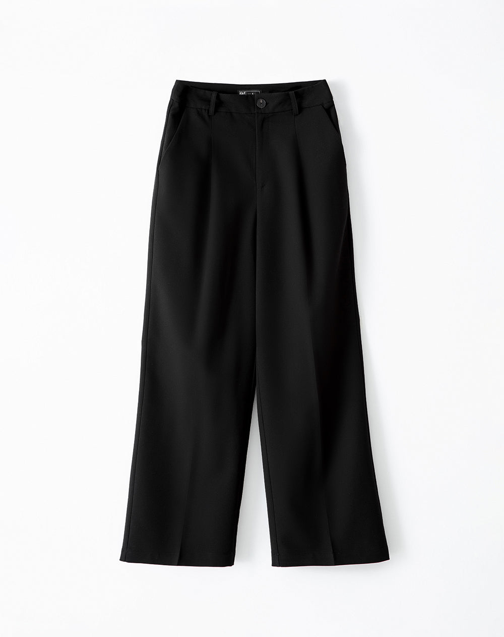 Pantalón de vestir tiro alto pliegues delanteros negro para mujer