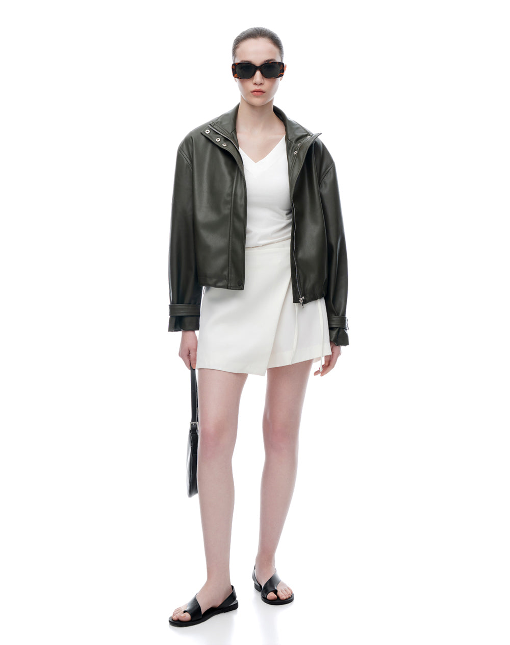 Chaqueta regular fit sin capucha verde