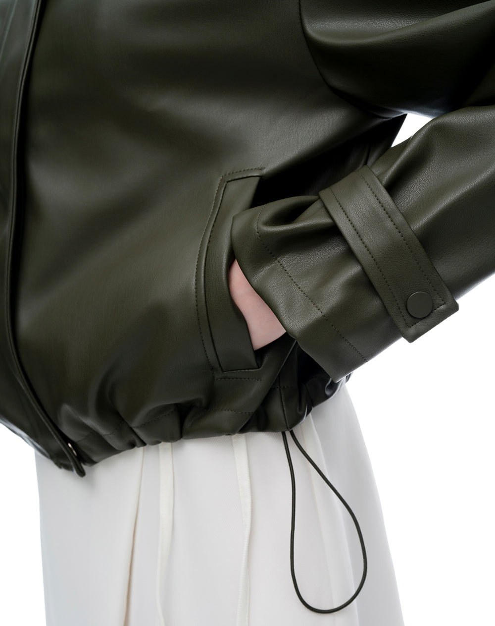 Chaqueta regular fit sin capucha verde