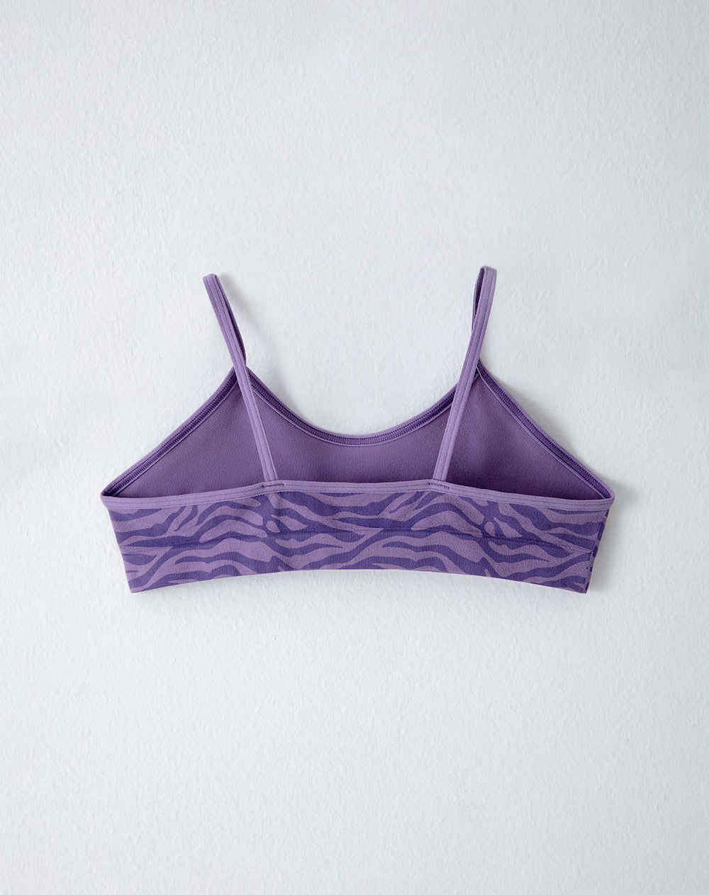 Top en tiras delgadas soporte bajo lila estampado