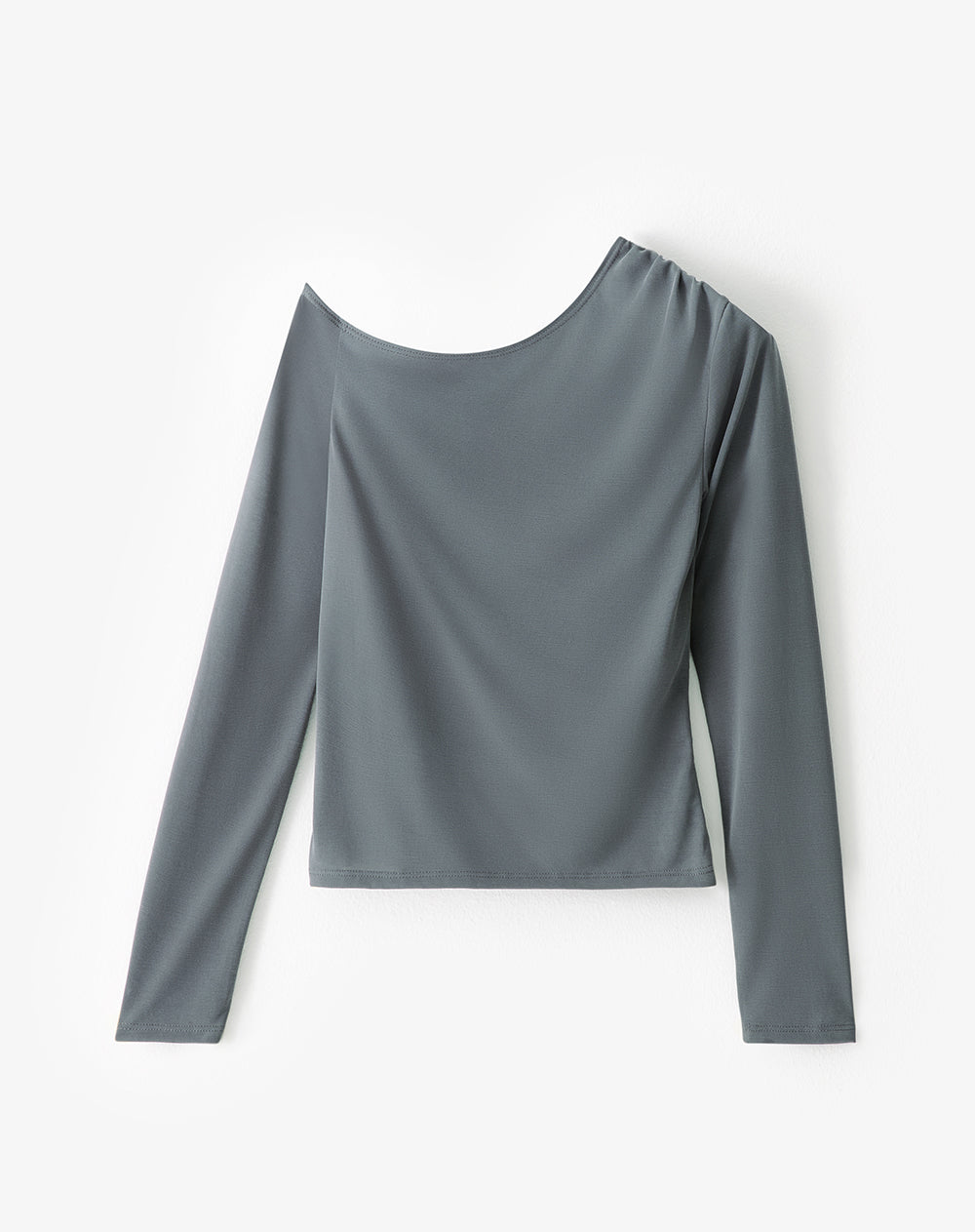 Camisa fitted fit manga larga gris