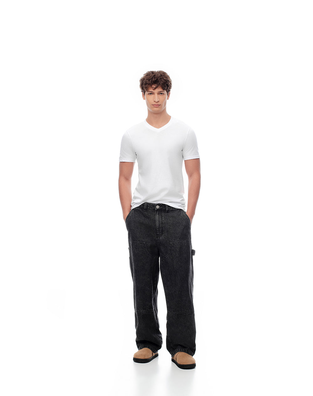 3 camisetas slim fit manga corta blanca