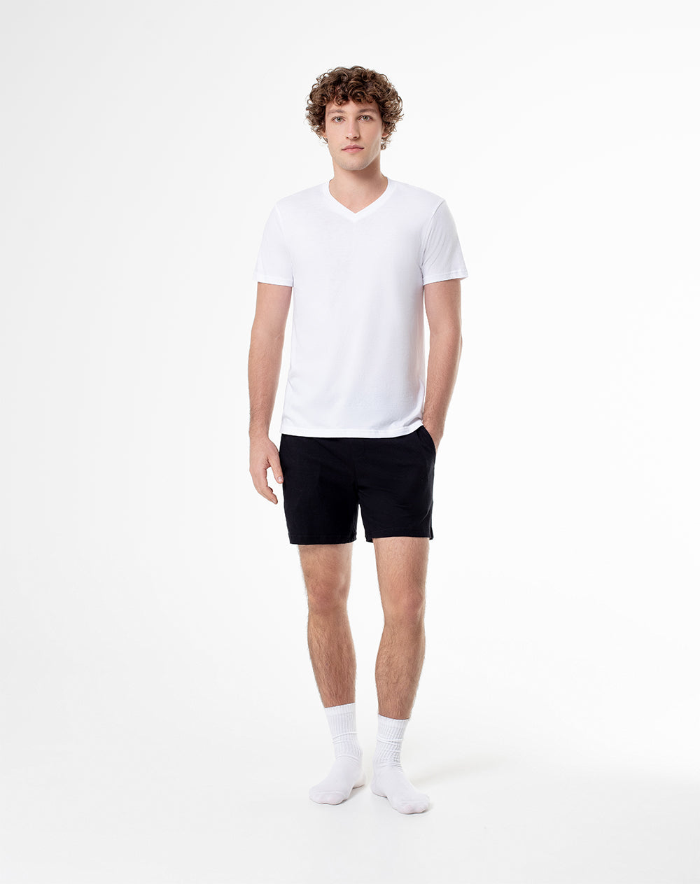 3 camisetas slim fit manga corta blanca