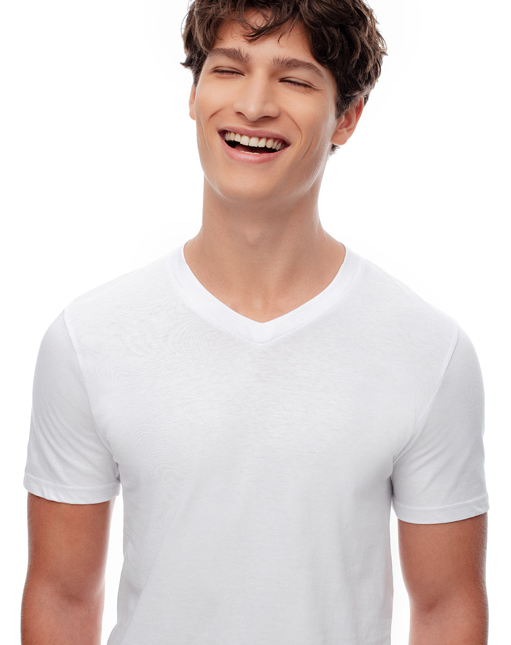 3 camisetas slim fit manga corta blanca