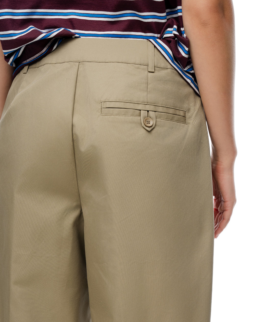 Pantalón tiro medio baggy barrel drill café mujer
