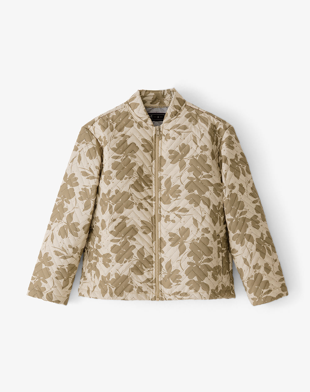 Chaqueta regular fit sin capucha cafe estampado