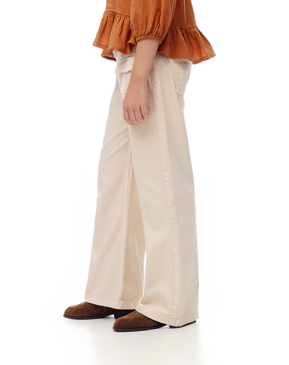 Pantalón fit tiro medio habano