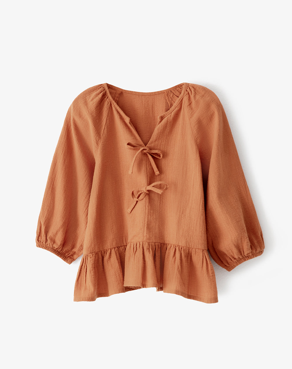 Camisa regular fit manga 3/4 caramelo