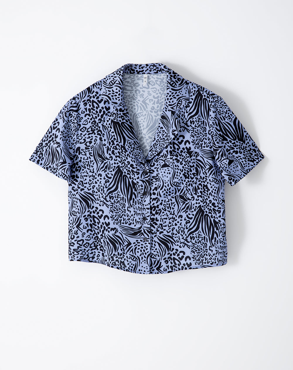 Camisa regular fit manga corta lavanda estampado