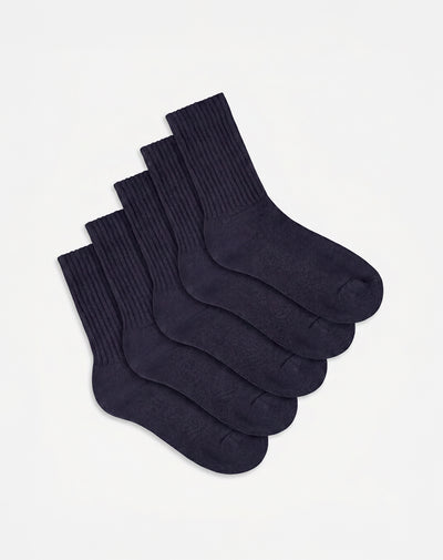 5 pares de medias largas azules niño