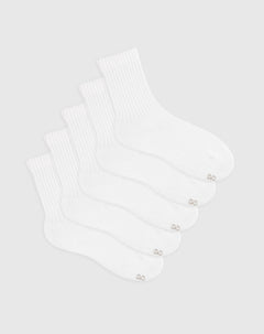 Medias para niño largas algodón pack x5unds blancas