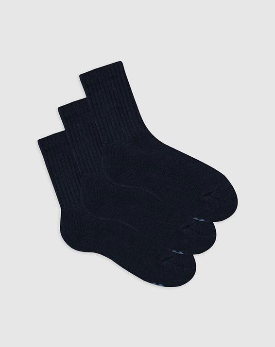 Medias para hombre largas algodón pack x3unds azules