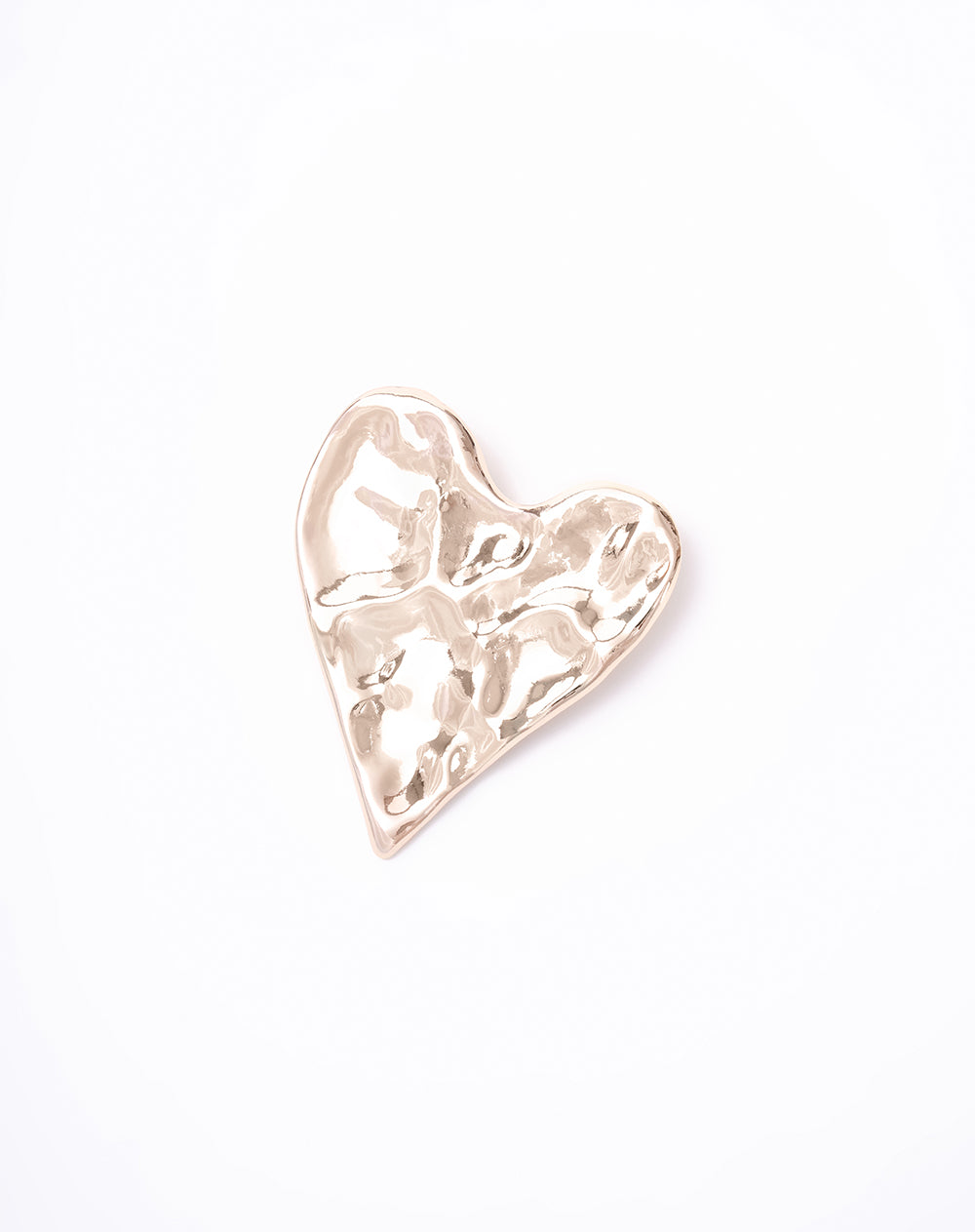 Prendedor corazón texturizado dorado