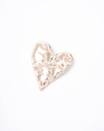 Prendedor corazón texturizado dorado