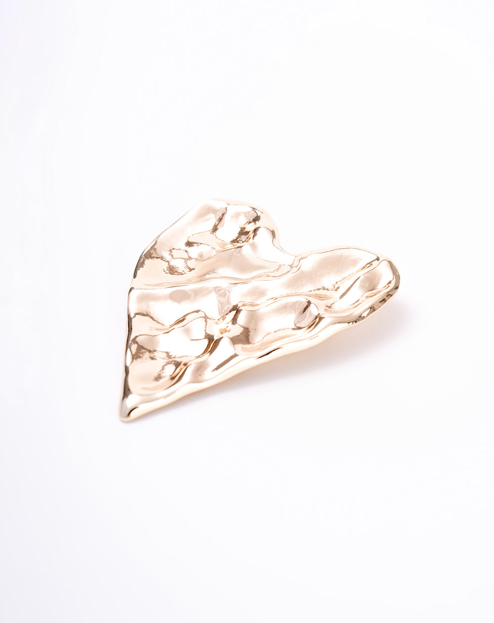 Prendedor corazón texturizado dorado