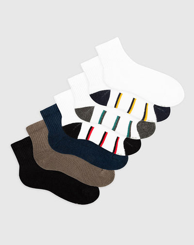 Medias para niño tobilleras acolchadas pack x7unds surtidas