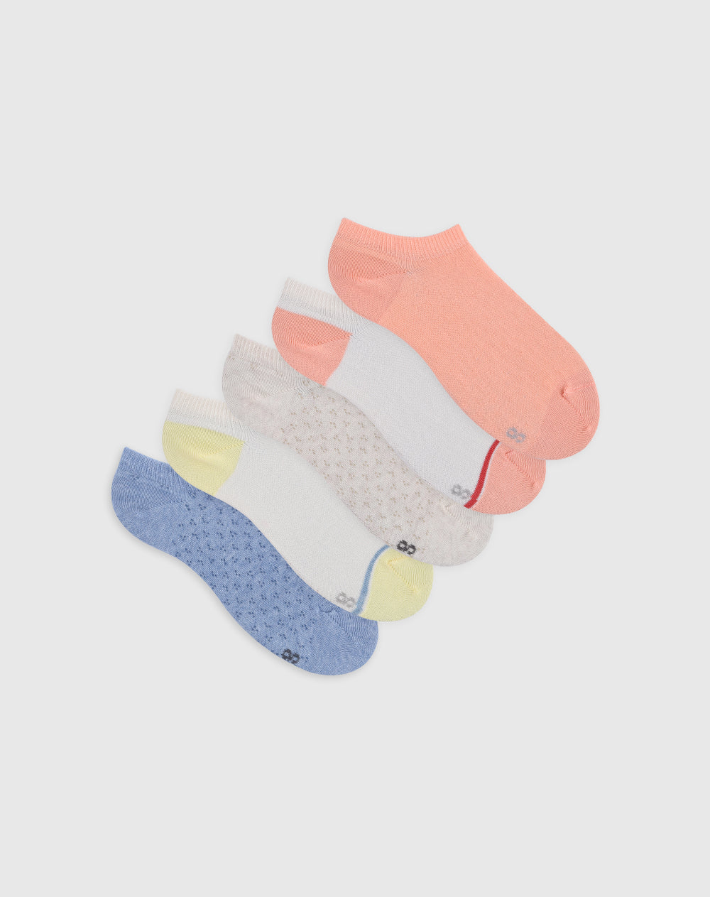 Medias para niña tobilleras cortas algodón pack x5unds surtidas