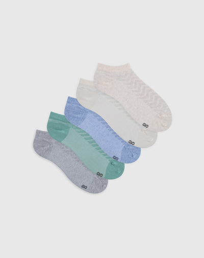 Medias para niña tobilleras cortas algodón pack x5unds surtidas