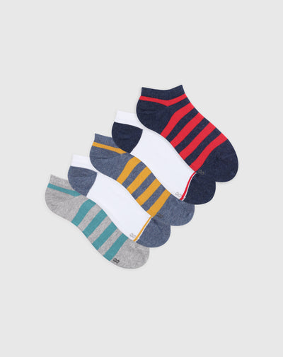 Medias para niño tobilleras cortas algodón pack x5unds surtidas
