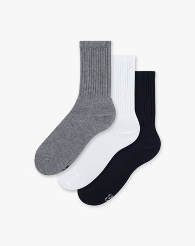 Medias niño tobillera algodón pack x3 surtido
