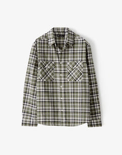 Camisa manga larga regular algodón cuadros hombre