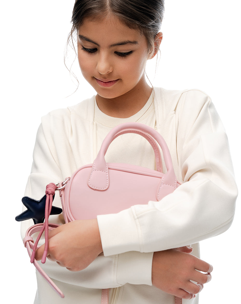 Bolso mini bowling + charm rosa niña