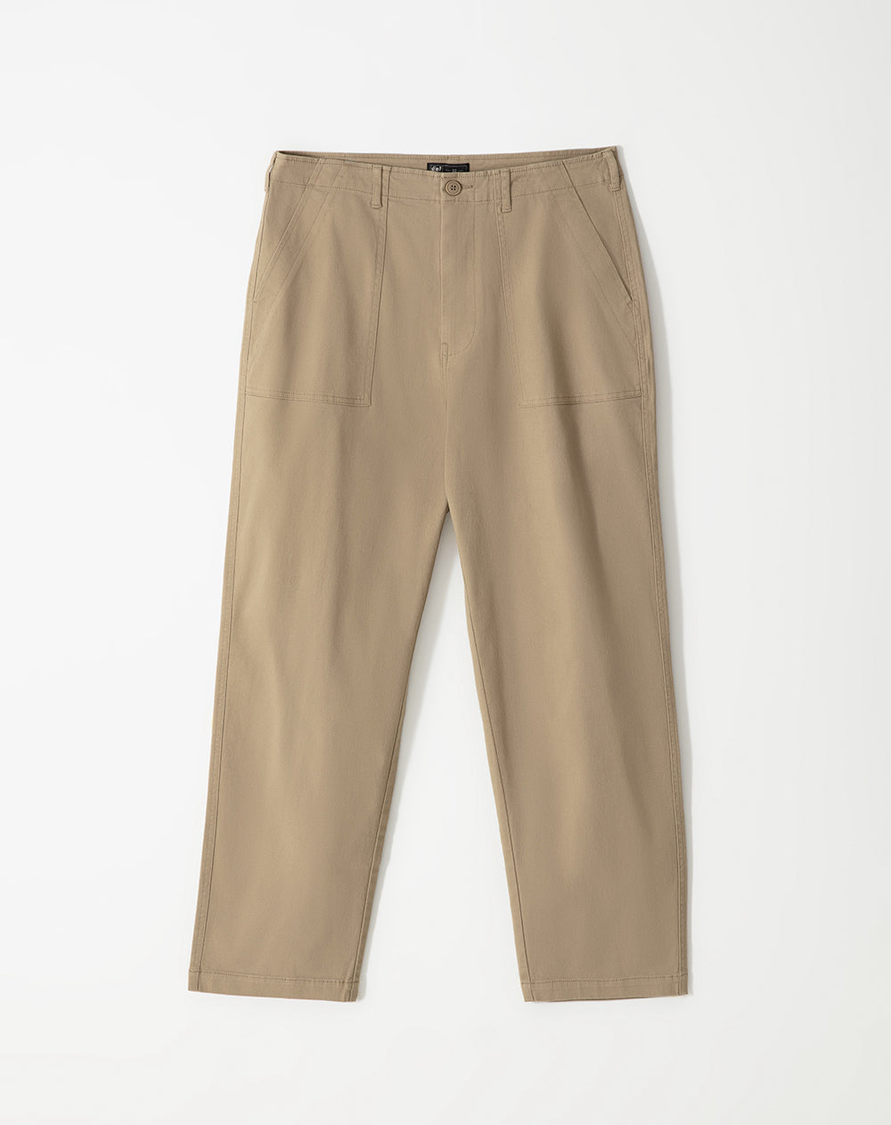 Pantalón regular fit tiro medio caqui