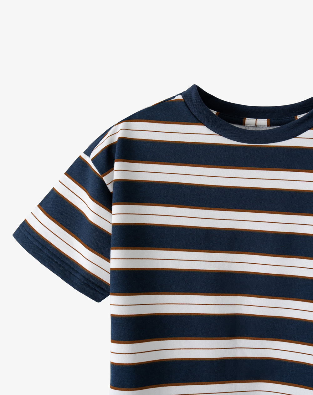 Camiseta regular fit manga corta azul rayas