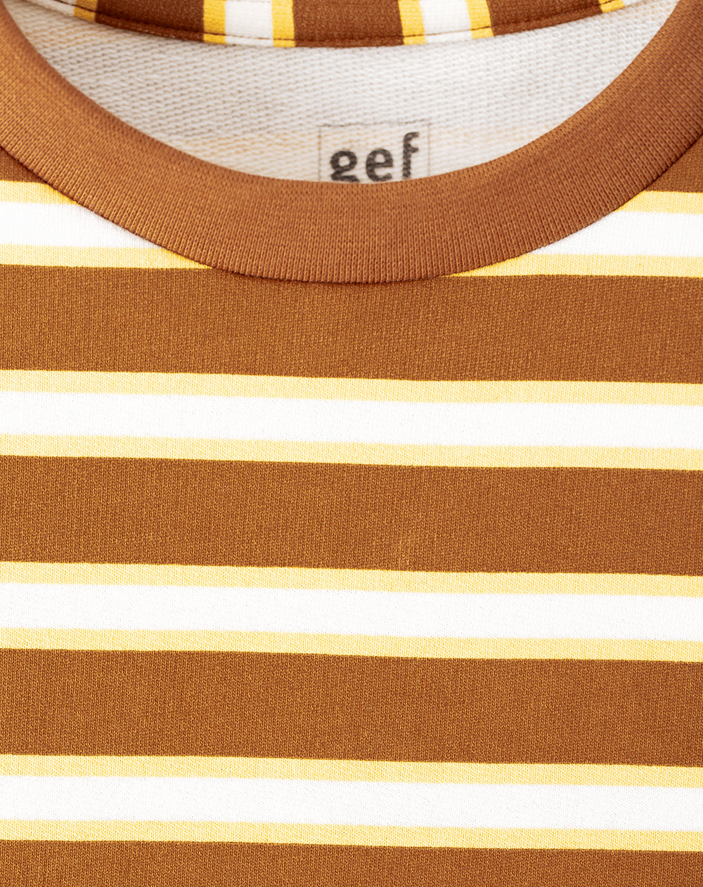 Camiseta regular algodón café rayas niño