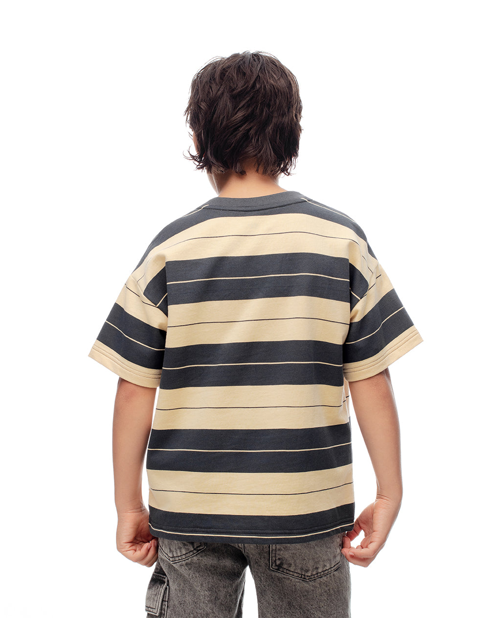 Camiseta regular algodón rayas niño