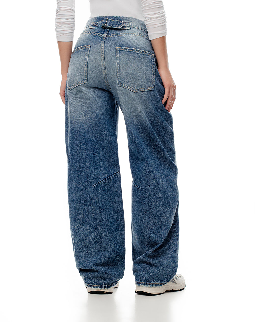 Jean baggy fit tiro medio indigo