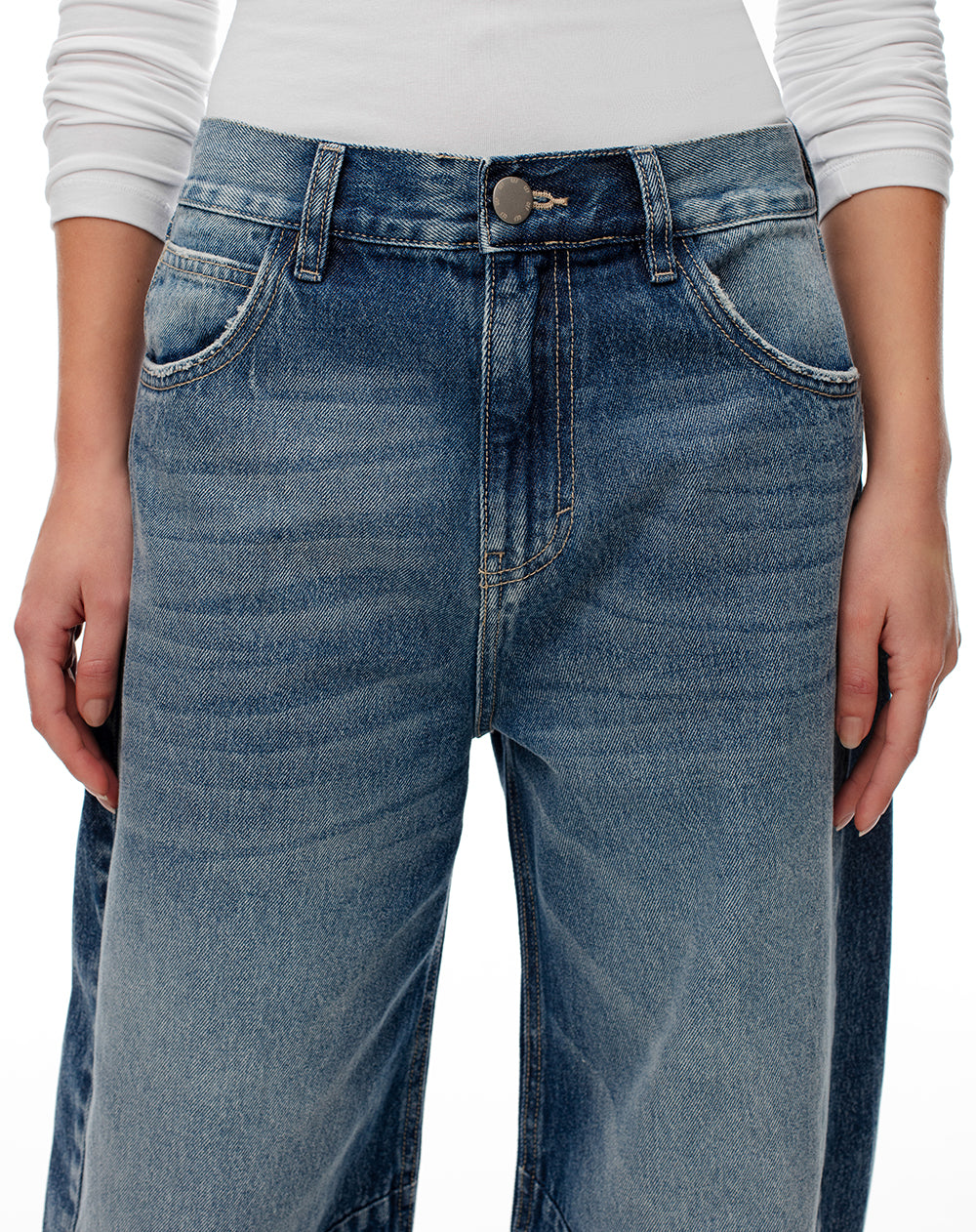 Jean baggy fit tiro medio indigo