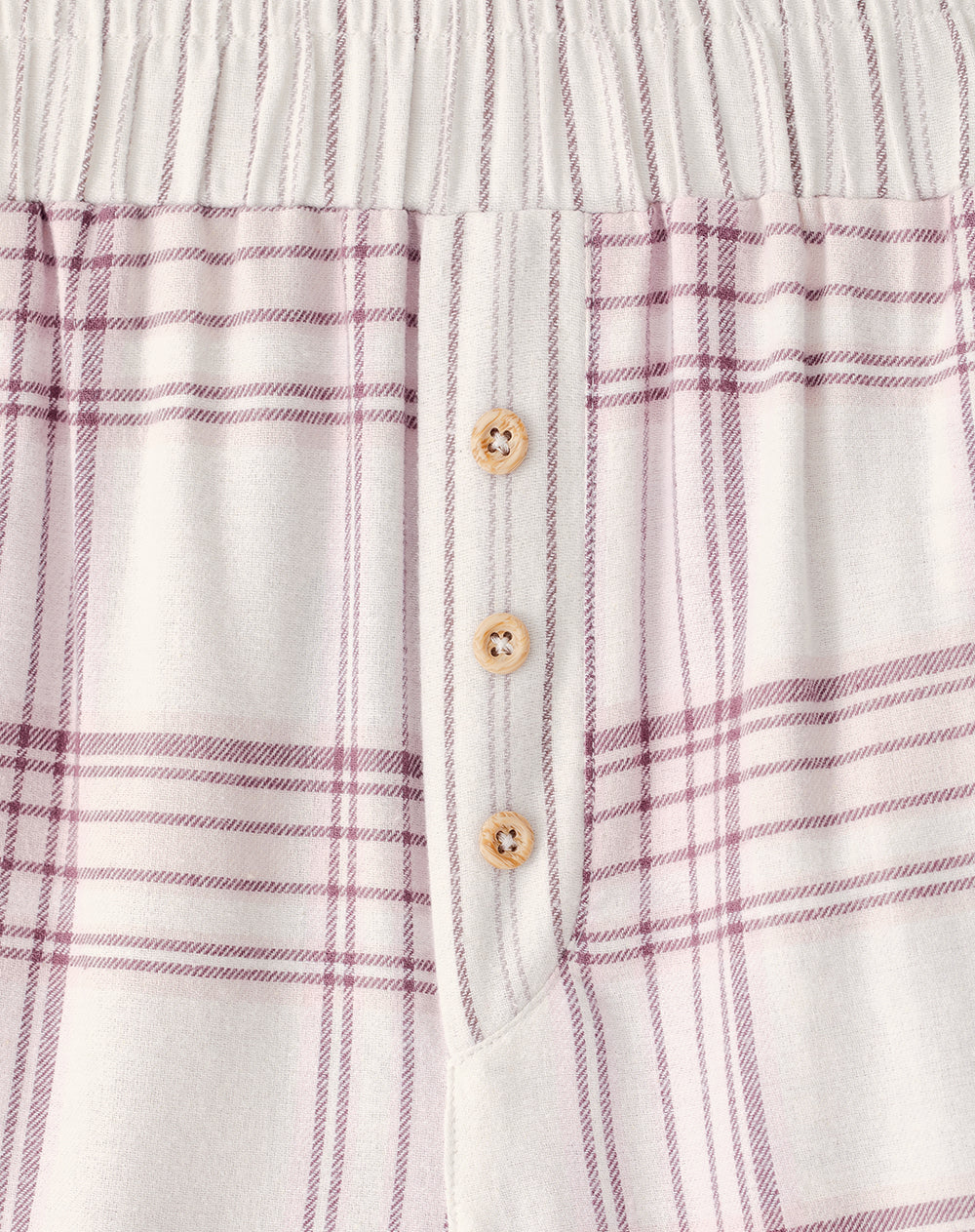 Pantalón relax tiro medio algodón cuadros mujer