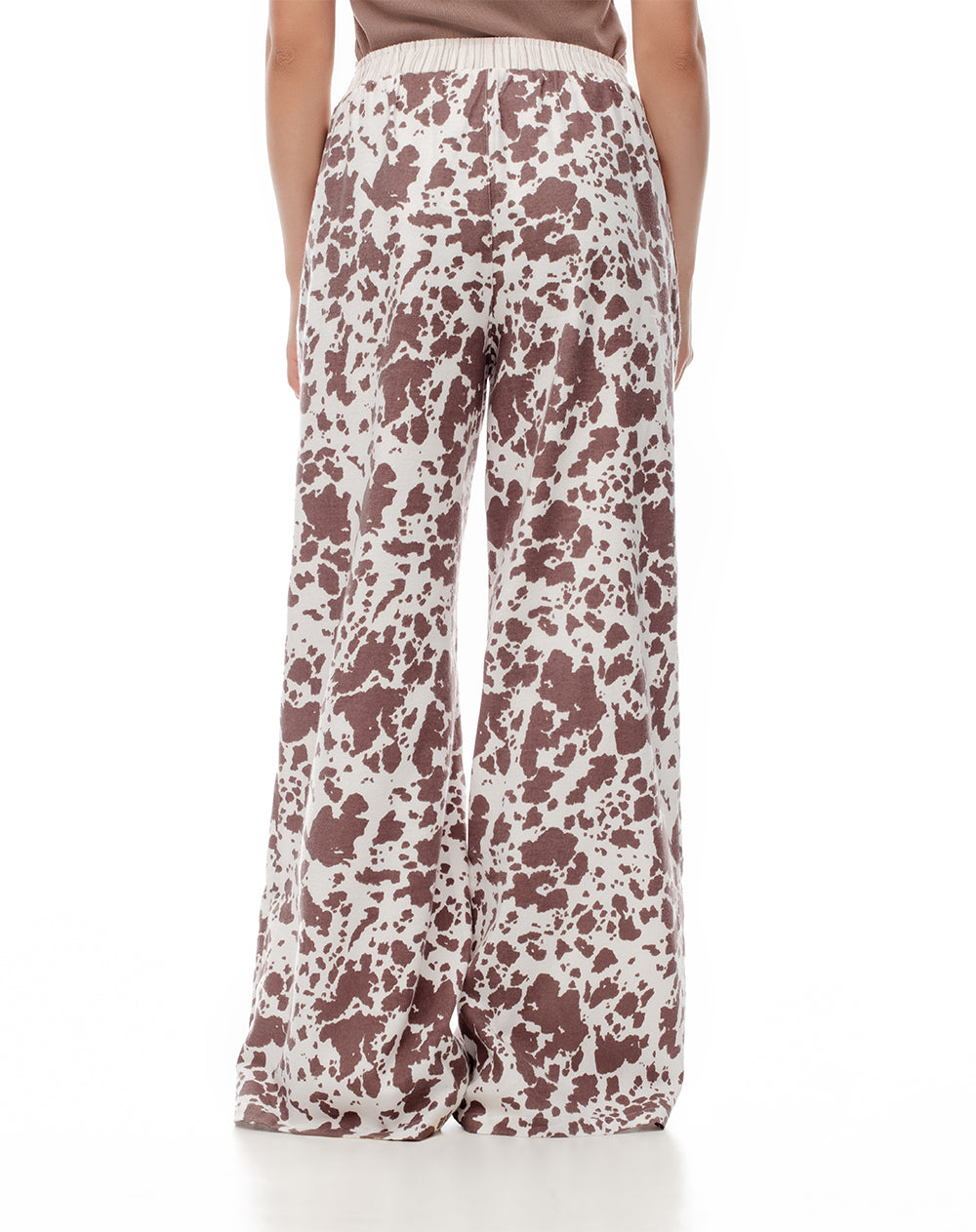 Pantalón relaxed fit tiro medio crudo estampado