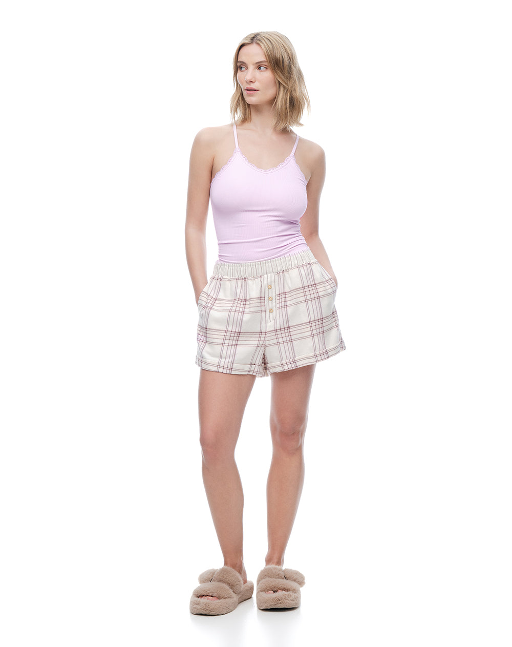 Short de pijama cuadros mujer