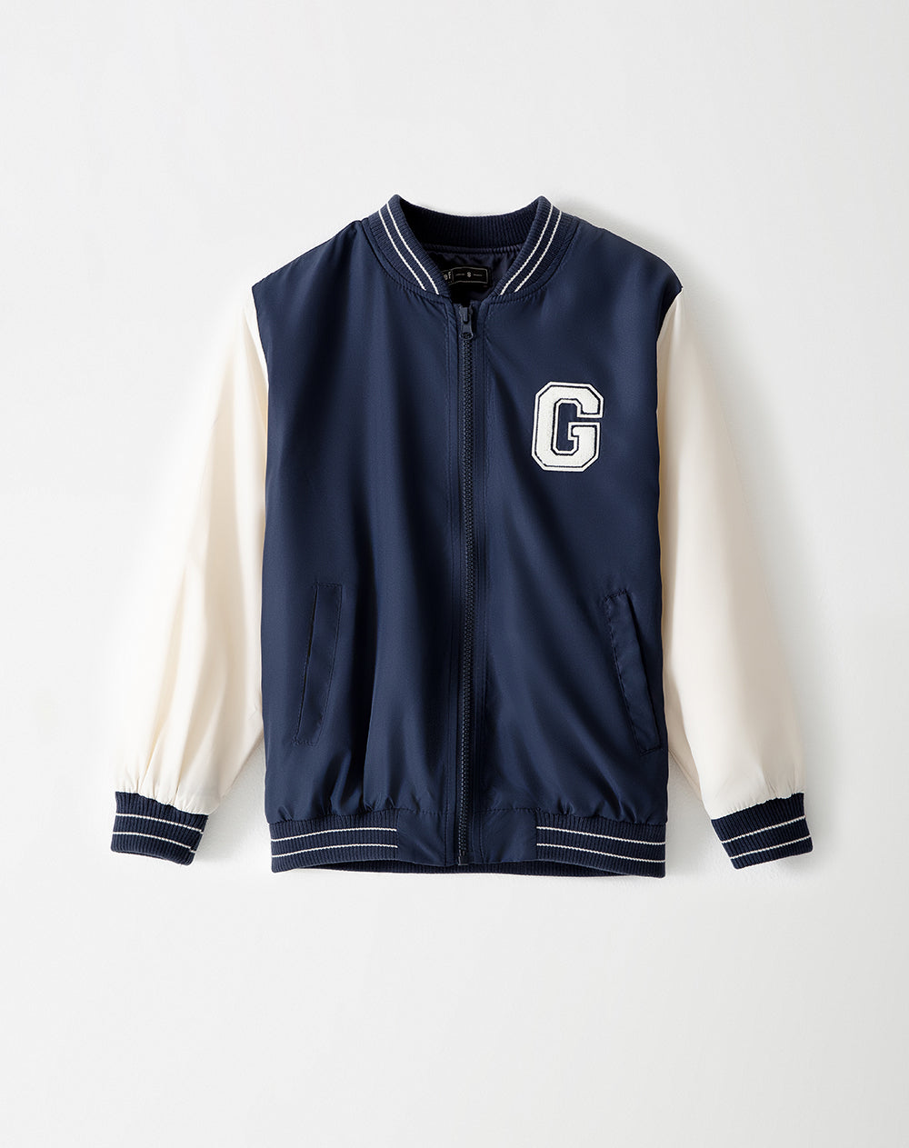 Chaqueta sin capucha azul con bloques