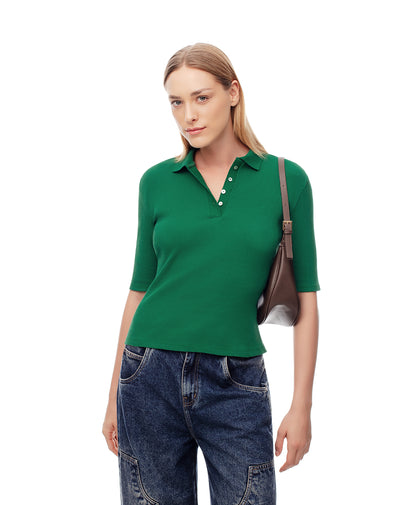 Polo fitted fit verde