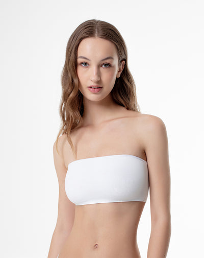 Top strapless soporte medio blanco