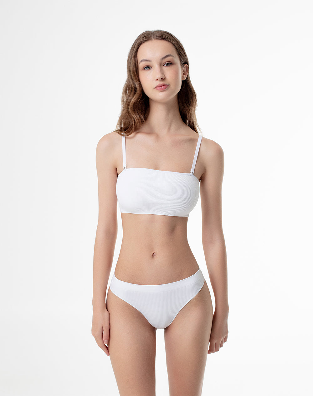 Top strapless soporte medio blanco