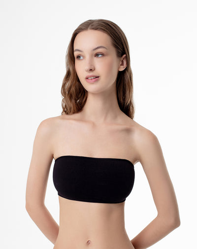 Top strapless soporte medio negro