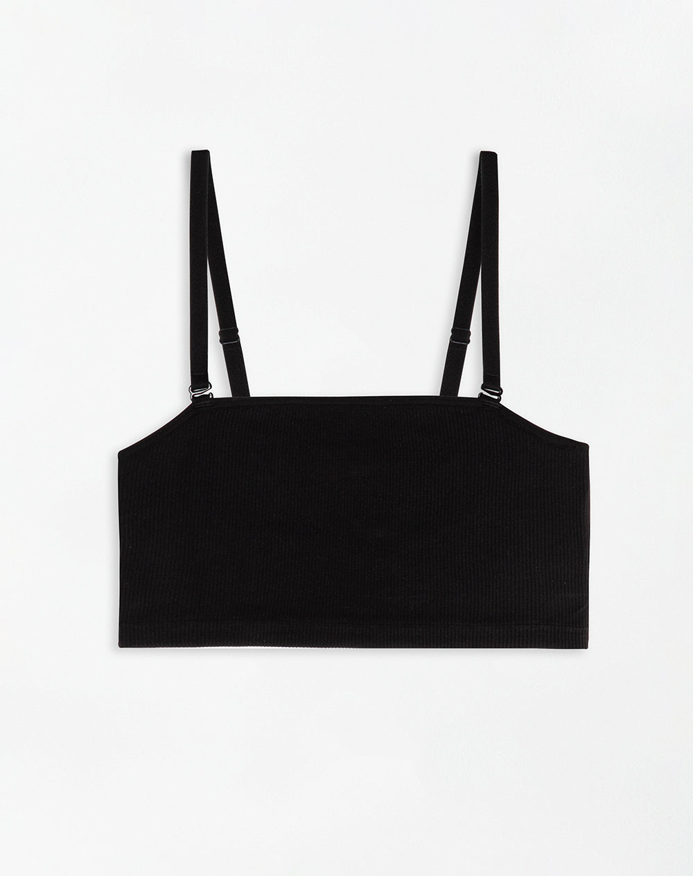Top soporte medio cargaderas removibles y pocas costuras negro
