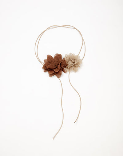 Collar cordón flores mujer