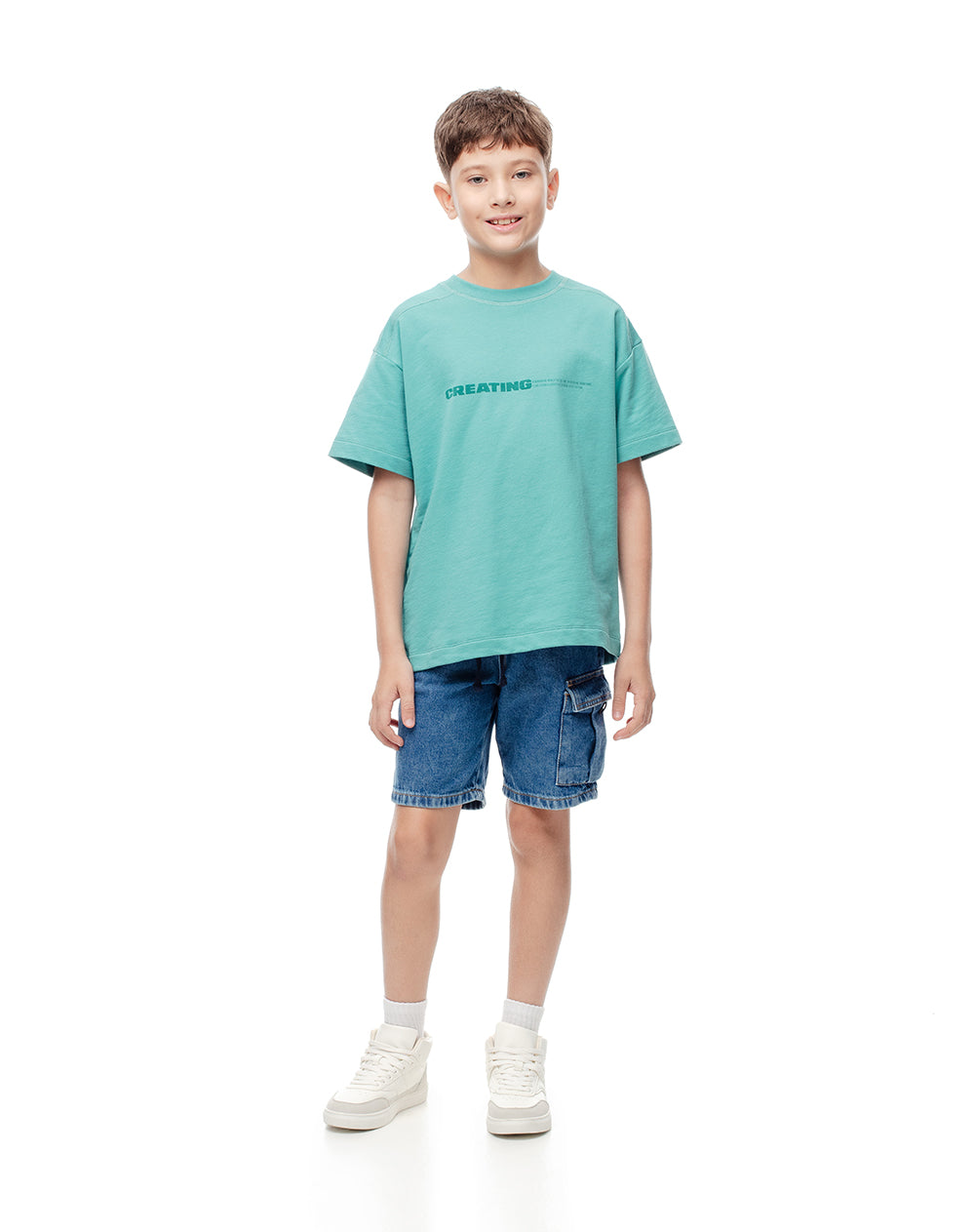 Camiseta regular fit manga corta azul