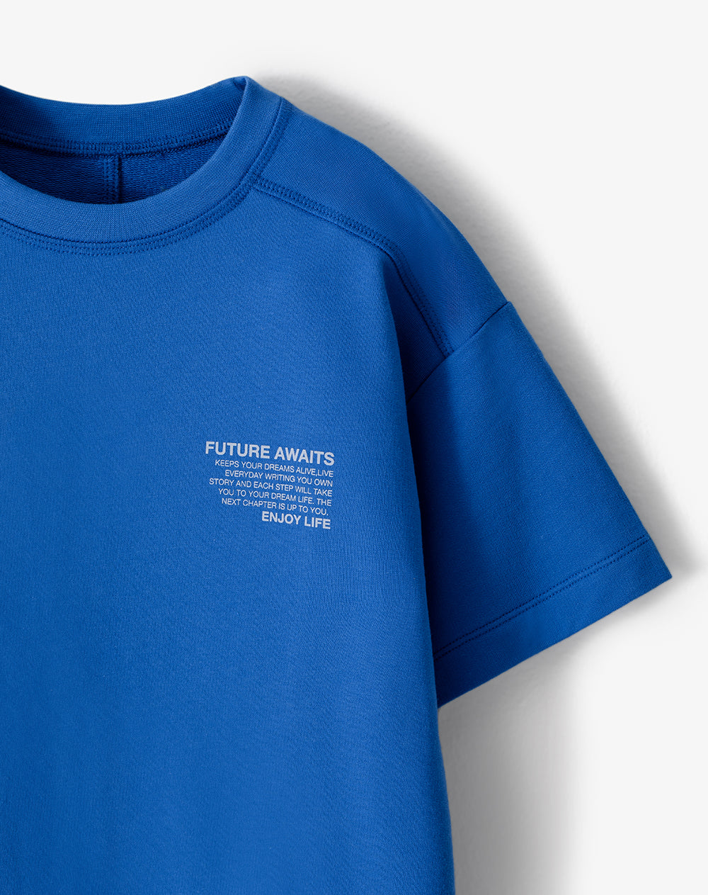 Camiseta regular fit manga corta azul