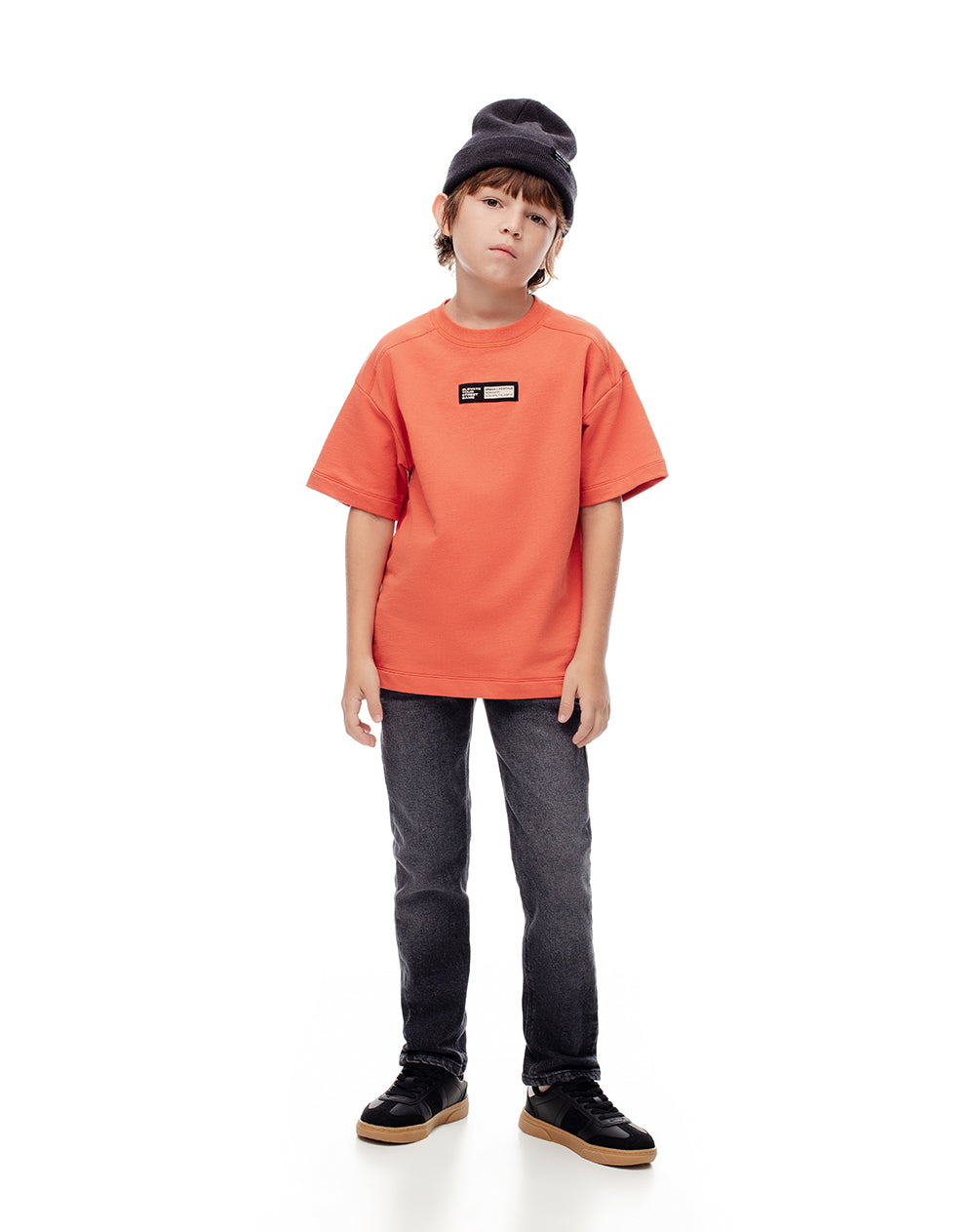 Camiseta regular fit manga corta naranja