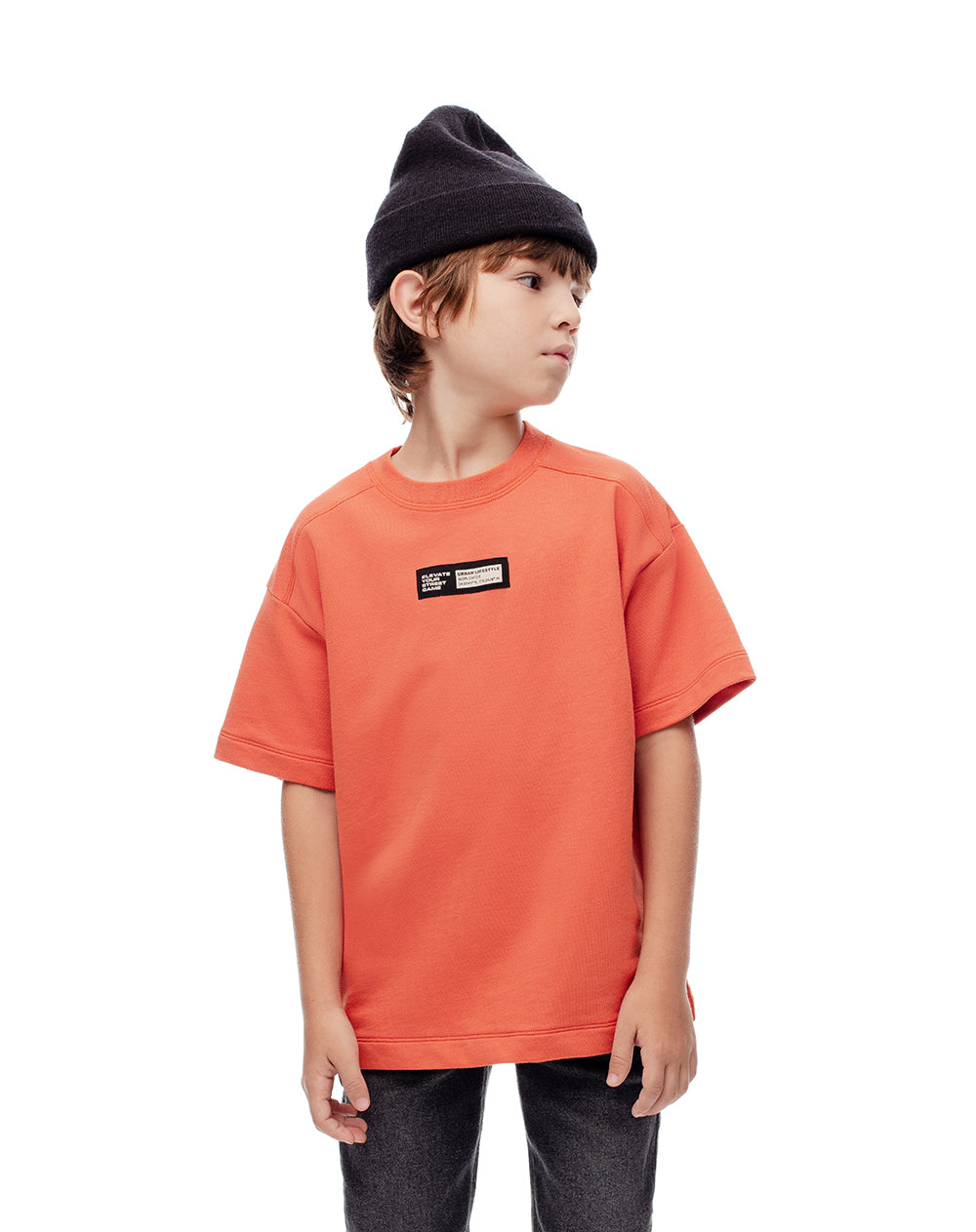Camiseta regular fit manga corta naranja