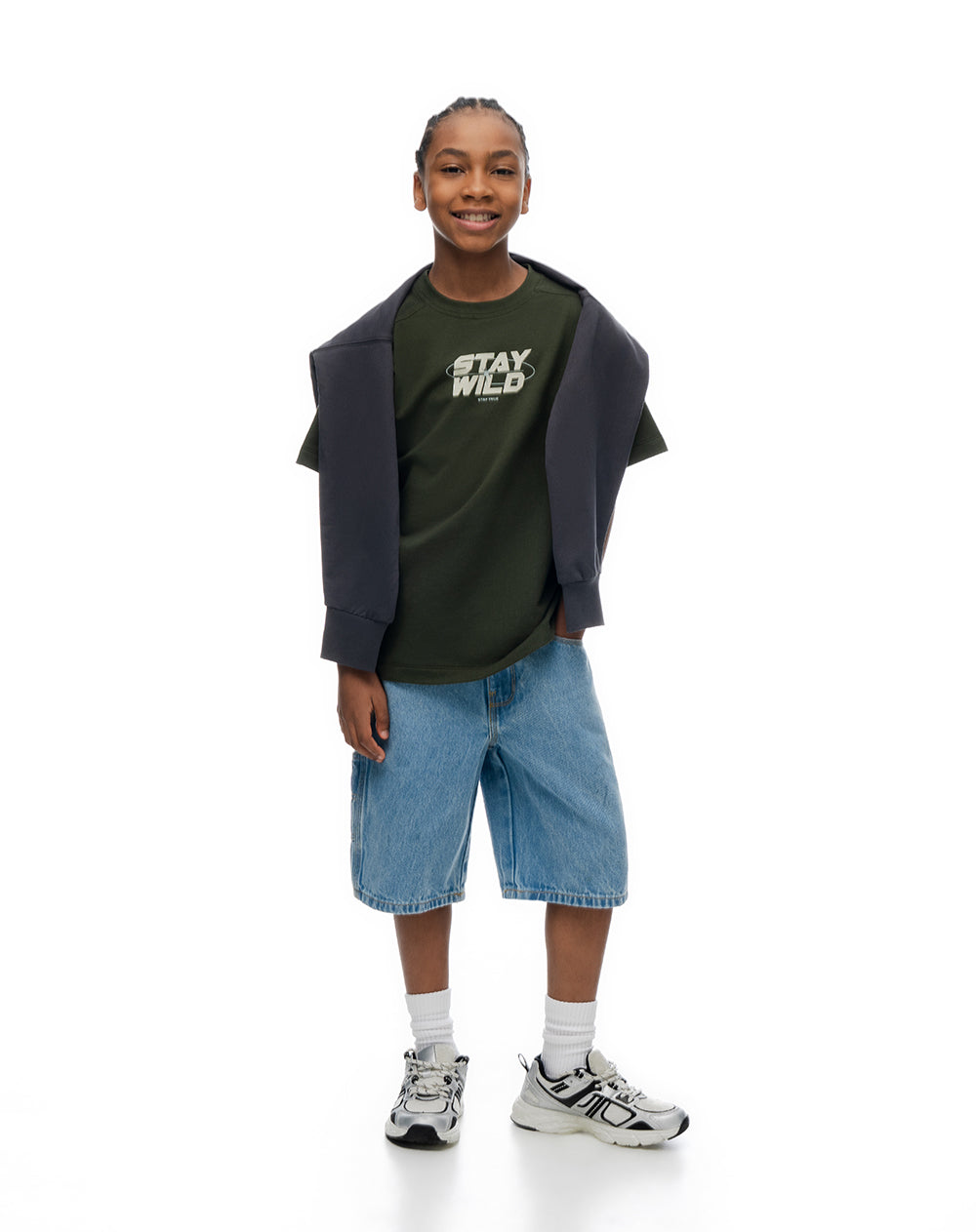 Camiseta oversize algodón estampada niño