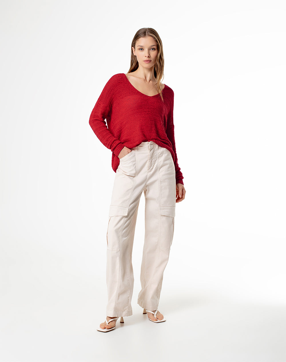 Buzo loose fit rojo